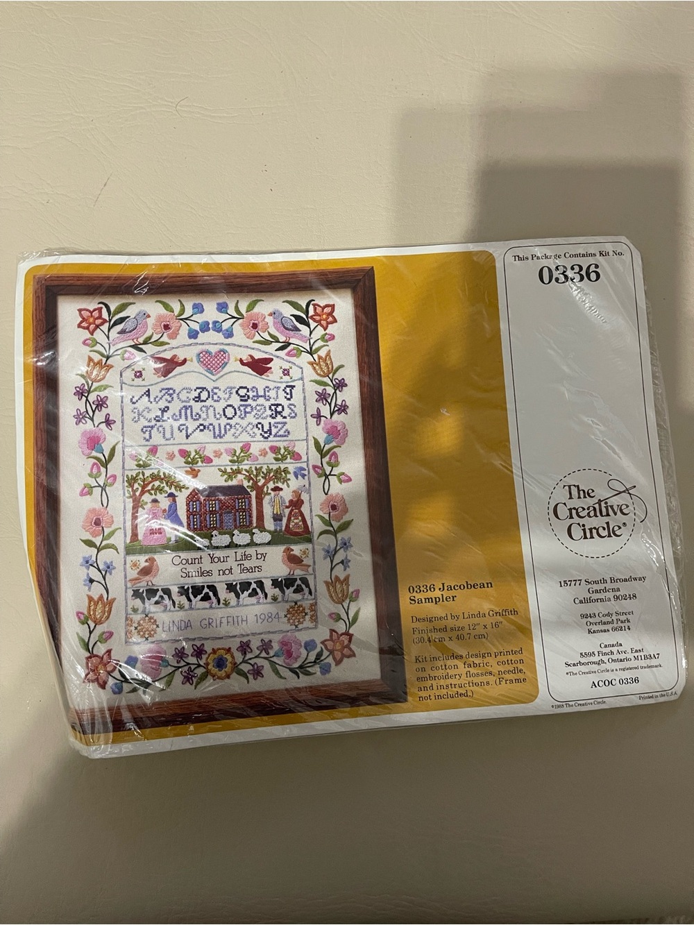Vintage The Creative Circle Jacobbean Sampler embroidery kit